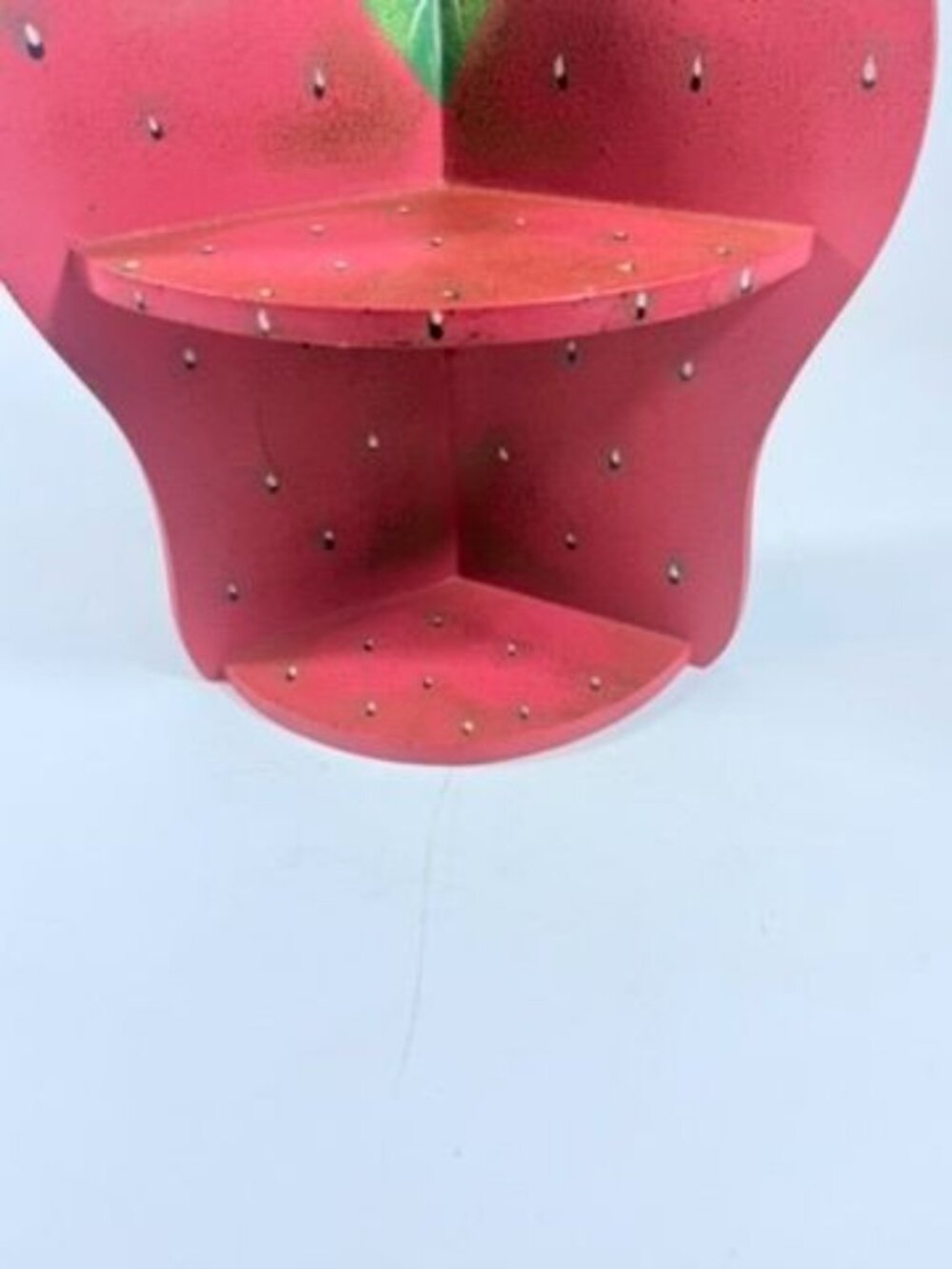Wall Corner Shelf 90s Strawberry Vintage Wood Hanging Red Hand Painted Farmhouse - Picture 7 of 16